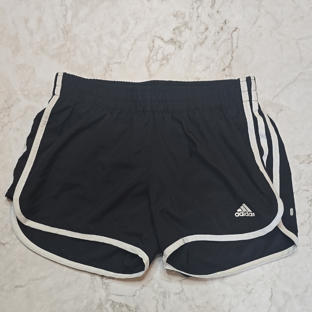 Adidas Women's Black and White Running Shorts, XS